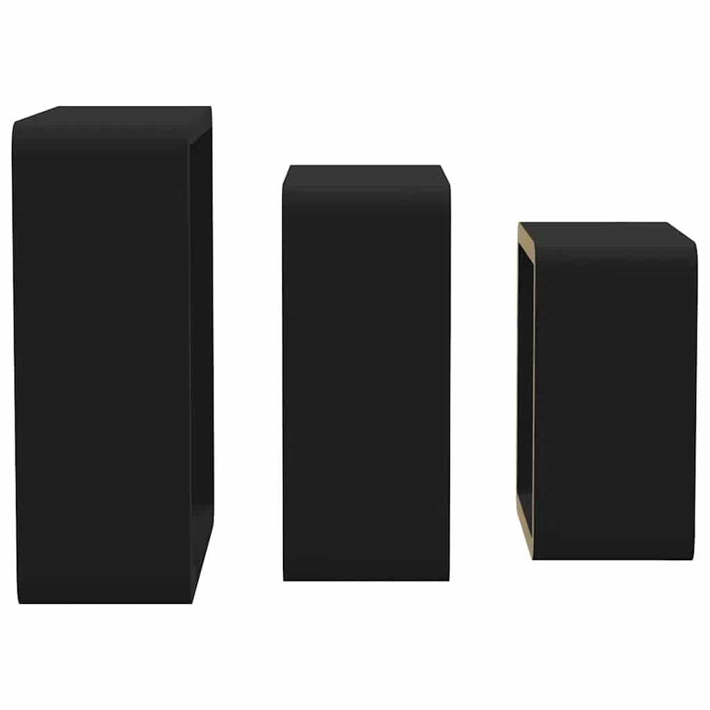 Juego de 3 estantes de pared flotantes de madera de densidad media para decoración y libros, estantes colgantes cuadrados con soporte invisible, 3 tamaños diferentes para salón y pasillo