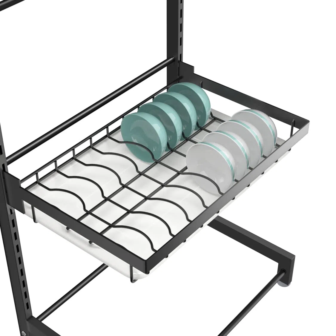 Luchs - Escurreplatos para platos/escurreplatos/estante para secar/especias/soporte para platos/organizador de cocina con rejilla de goteo (3 niveles)
