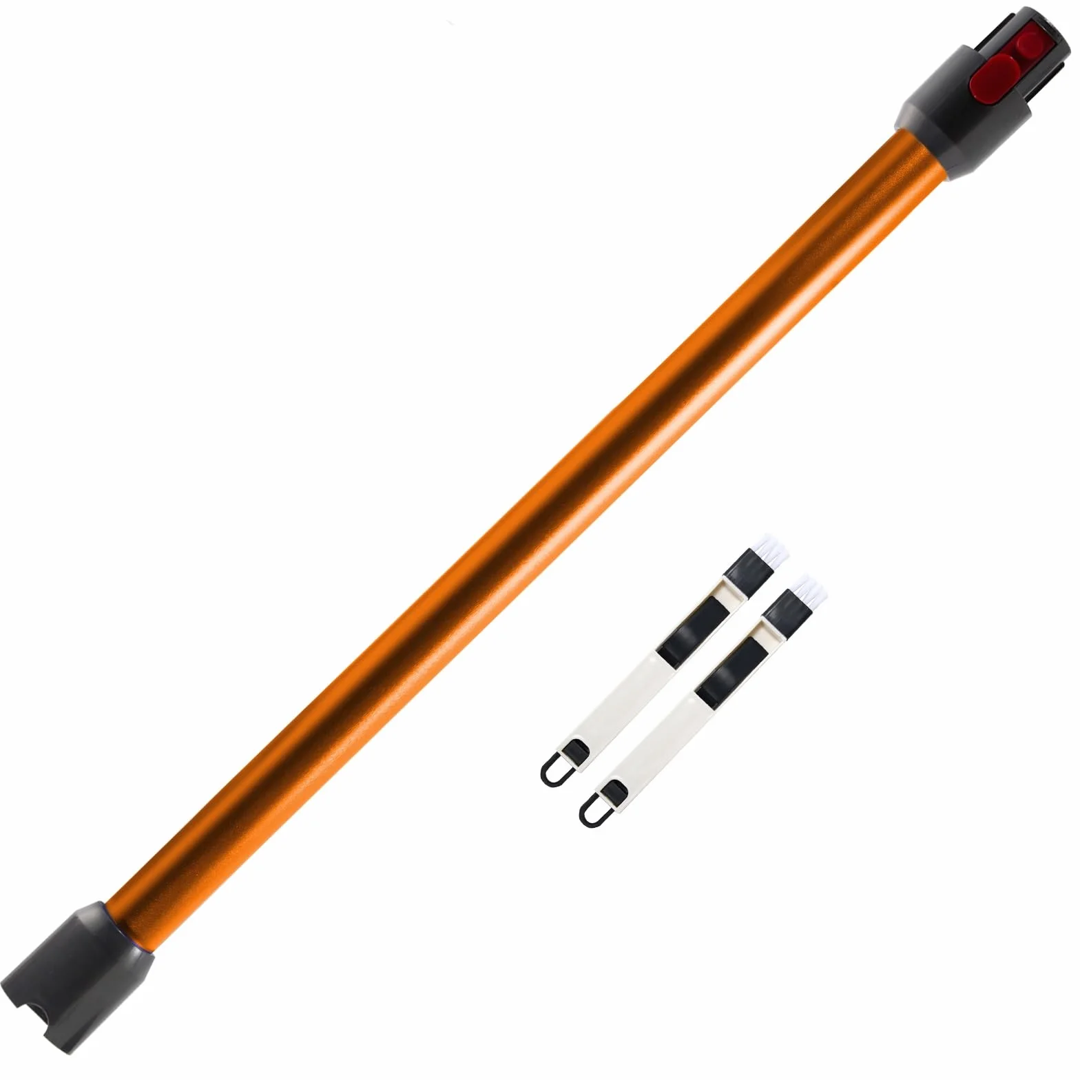 Tubo de Extensión Rígido para Dyson V7 V8 V10 V11 V15, con Conexión Rápida y Dos 2 en 1 Cepillos, Naranja