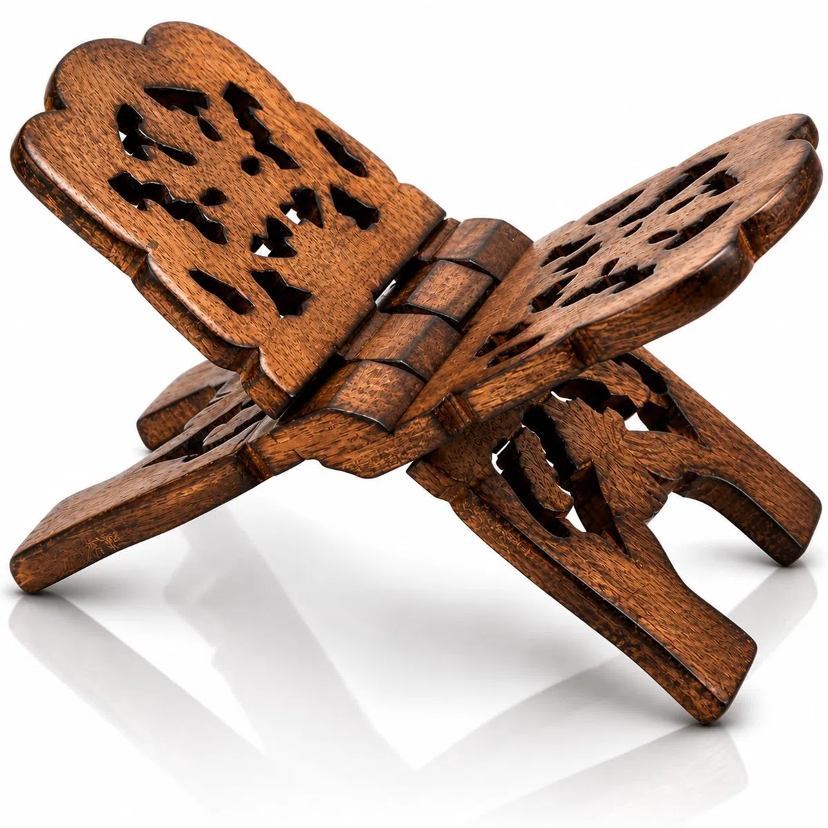 Hermoso Soporte de Madera Hanadmade para Libros de Oración y Sagrados Religiosos - Plegable, Tradicional para Biblia, Corán, Geeta - Lectura Gratuita en Sala