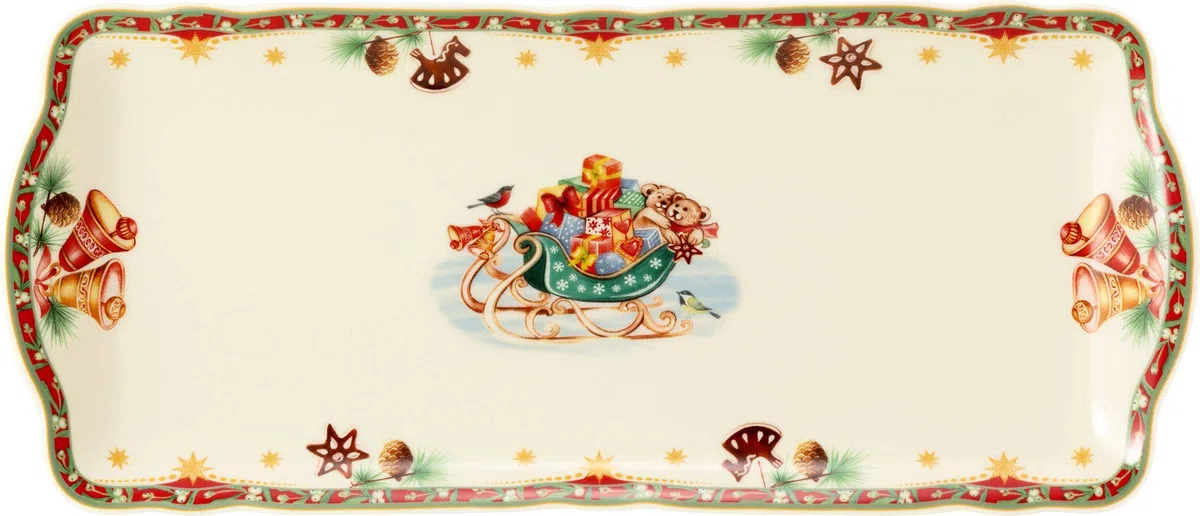 Seltmann Marie-Luise 001.756790 - Bandeja para tartas (rectangular, 34,5 x 15 cm), diseño navideño