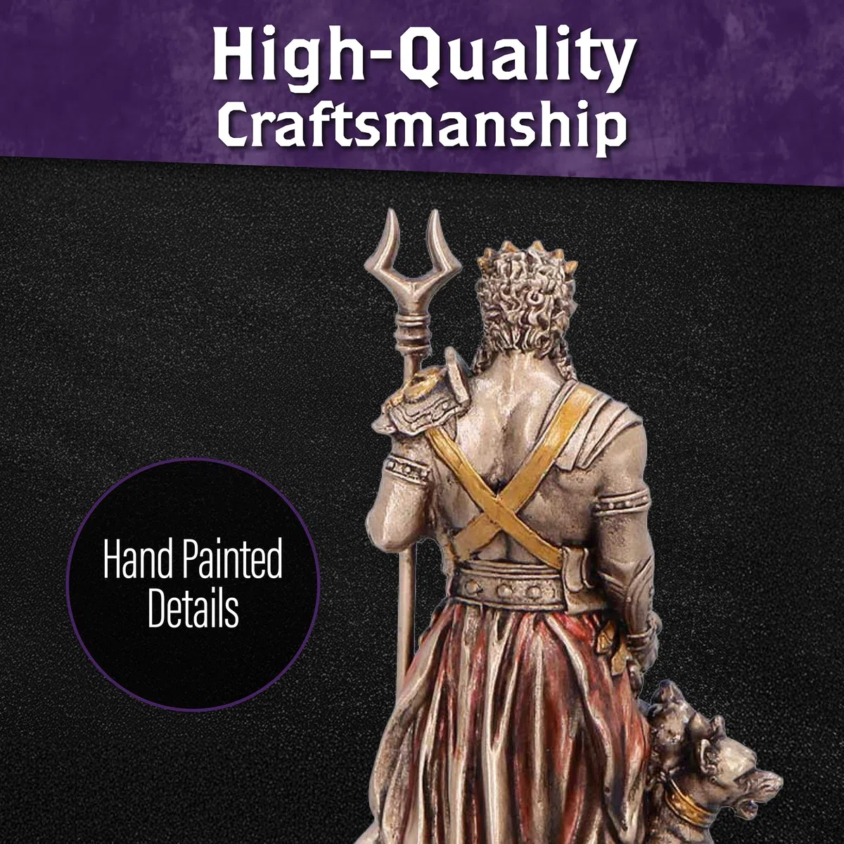 Nemesis Now Hades Dios del Inframundo (Mini) 9 cm - Figura de Resina Resistente de mitología Griega con Cerberus, Estatua clásica de Bronce para decoración Coleccionable