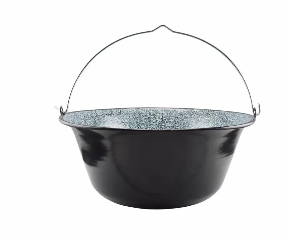 Perfect Home Olla tradicional húngara para gulash, acero esmaltado de 10 L, color negro