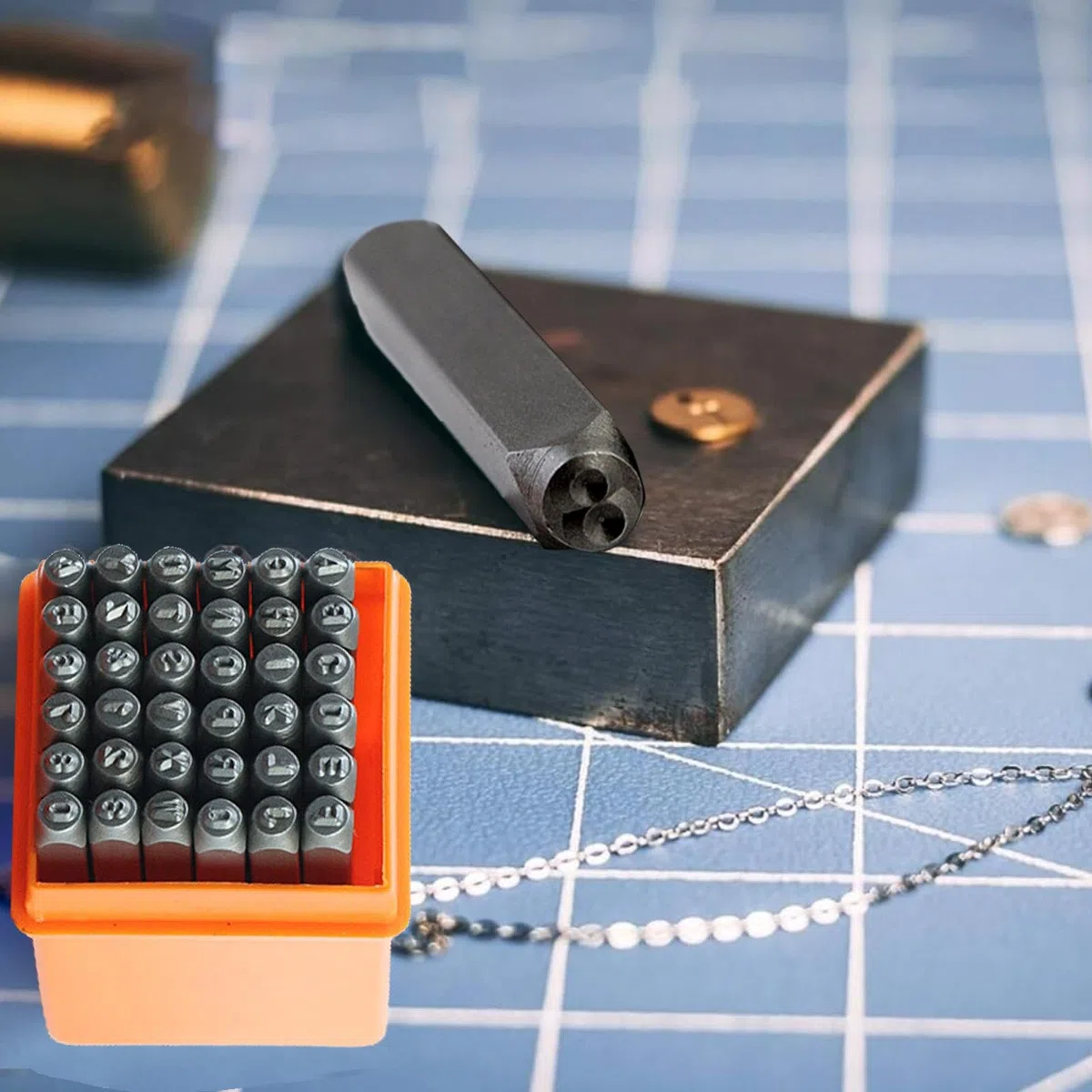 Juego de 36 herramientas de estampación de acero y metal, 3 mm, juego de sellos de letras y números de 3 mm, juego de perforadores de letras y números de acero | Juego de troquelado de metal