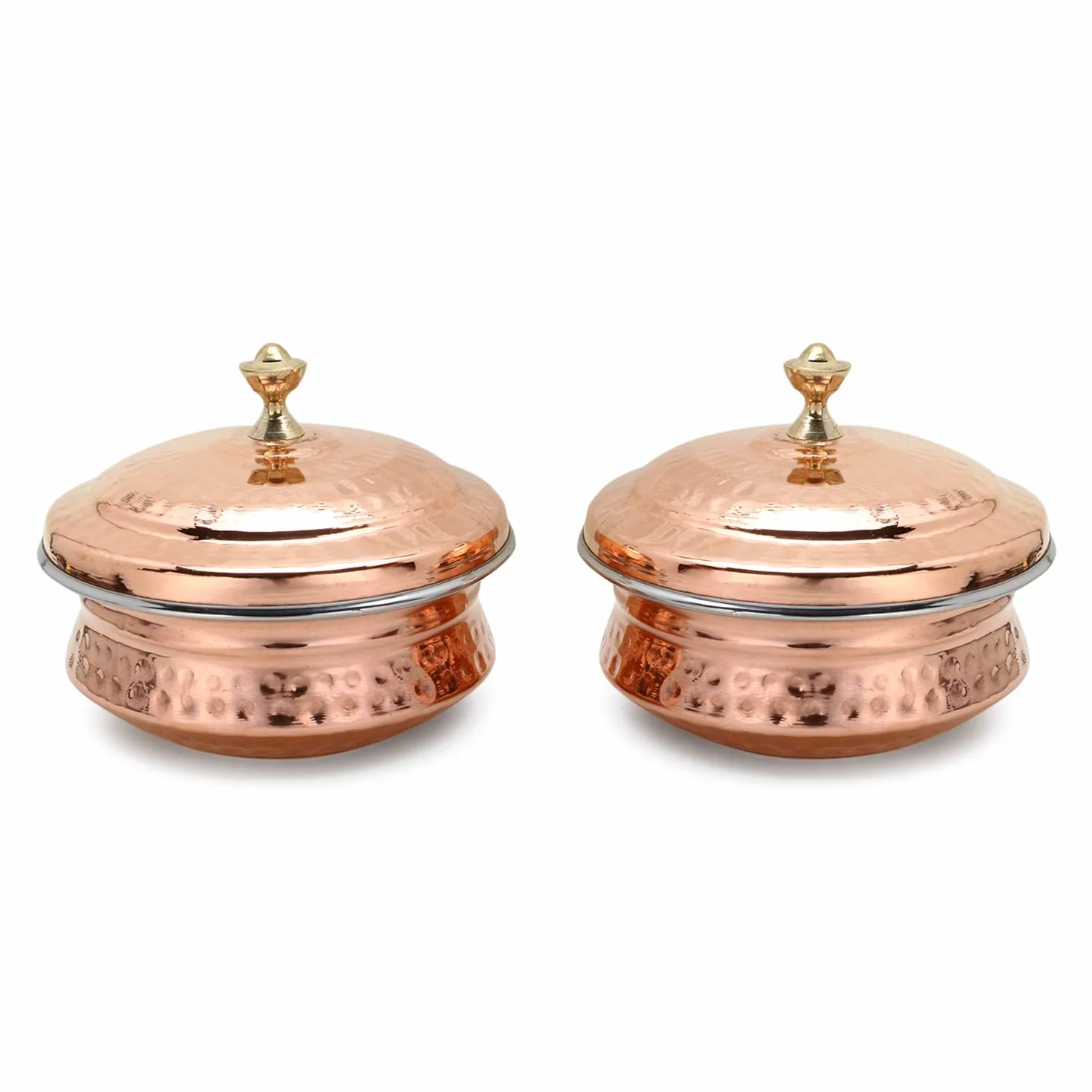 Zap Impex Dishes Indian sentence 2 copper serving bowl with lid terrines by