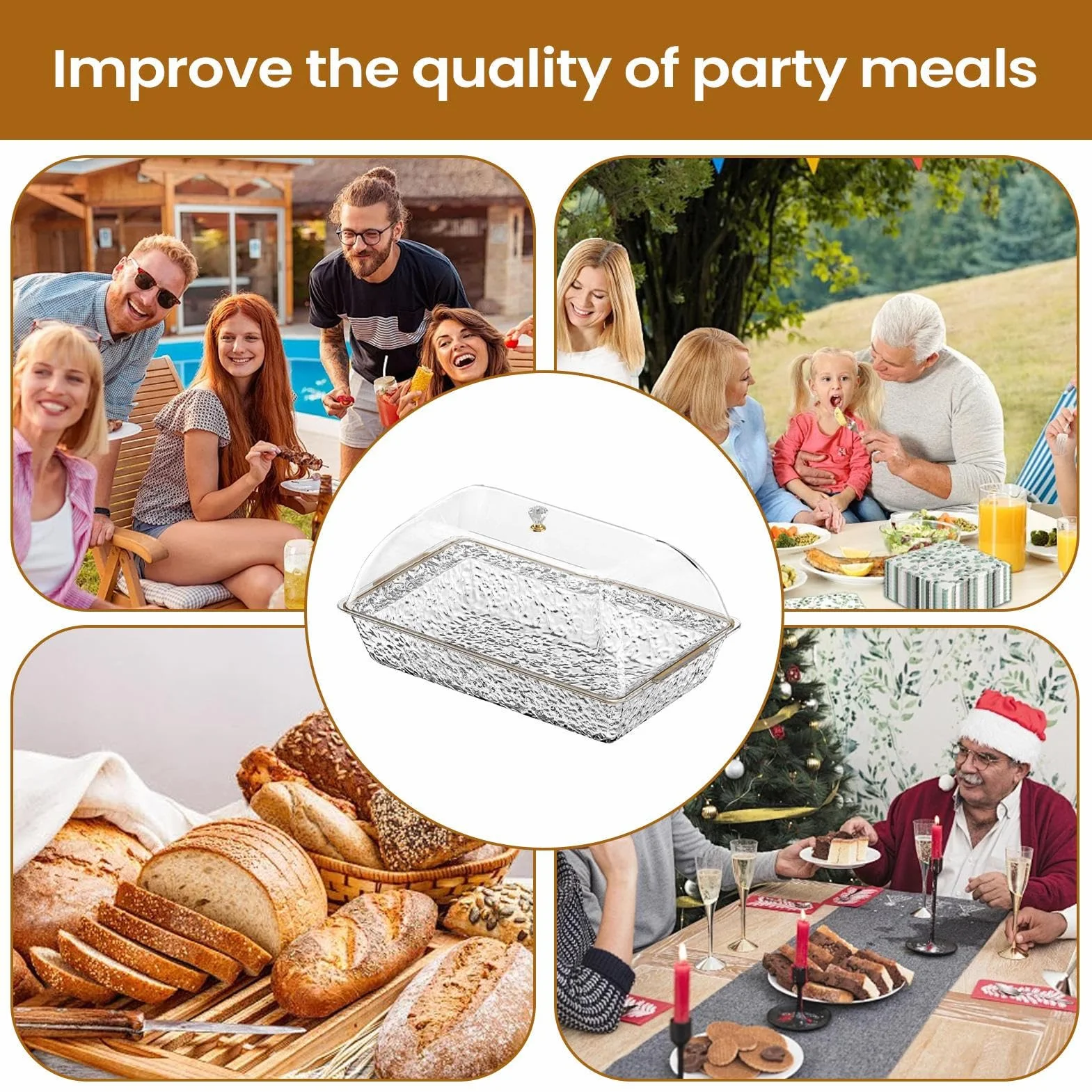 Bandejas Aperitivo Para Bandeja Buffet Tapa Compartimentos Snacks | Bandejas expositoras de alimentos Suministros buffet restaurante reuniones eventos refrigerador