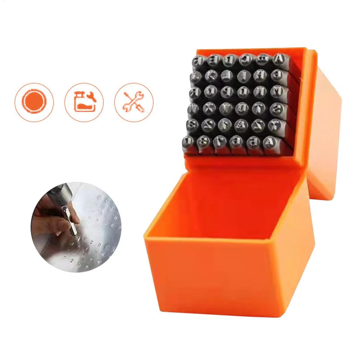 Juego de 36 herramientas de estampación de acero y metal, 3 mm, juego de sellos de letras y números de 3 mm, juego de perforadores de letras y números de acero | Juego de troquelado de metal