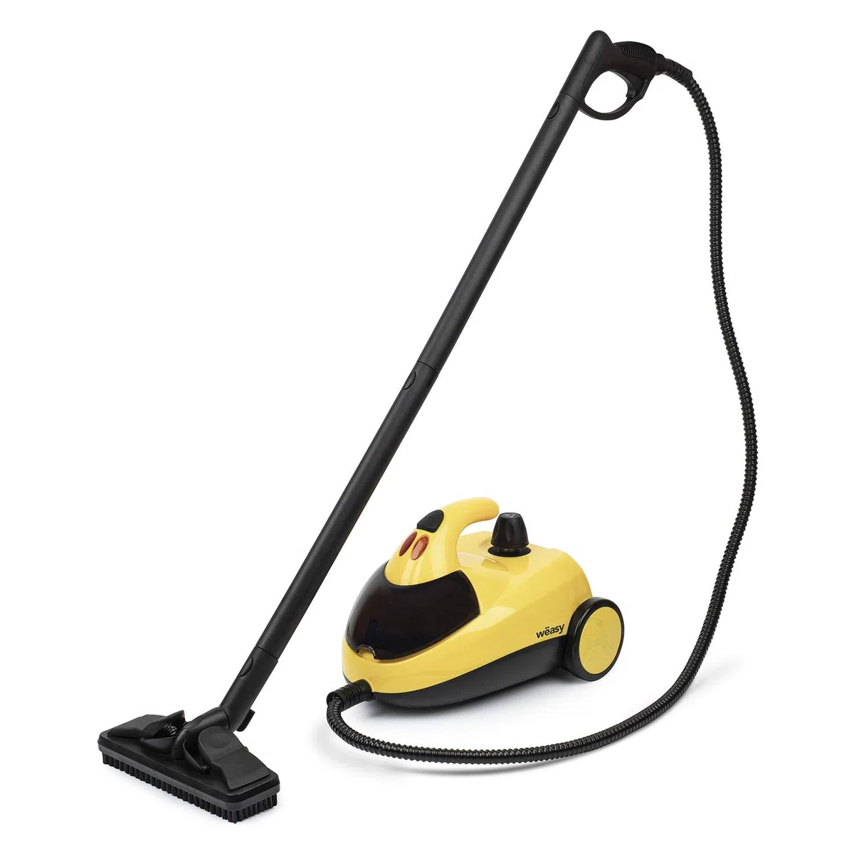 Winkel Wëasy NVP15 Limpiador a Vapor, Vaporeta 1500 W, 4 Bares, Autonomía de 45 min, Capacidad de Agua de 1.5 L, Compartimento Interno, Amarillo, Plástico