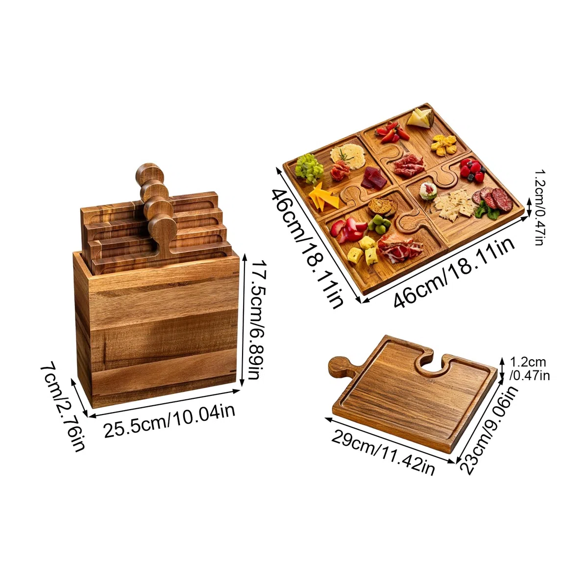 Juego De Tablas Para Charcutería Bandeja De Madera Para Alimentos | Tabla De Cortar Y Bandeja Para Embutidos Para Regalo Casa Nueva Reuniones Familiares Queso Fiambres Pan Frutas