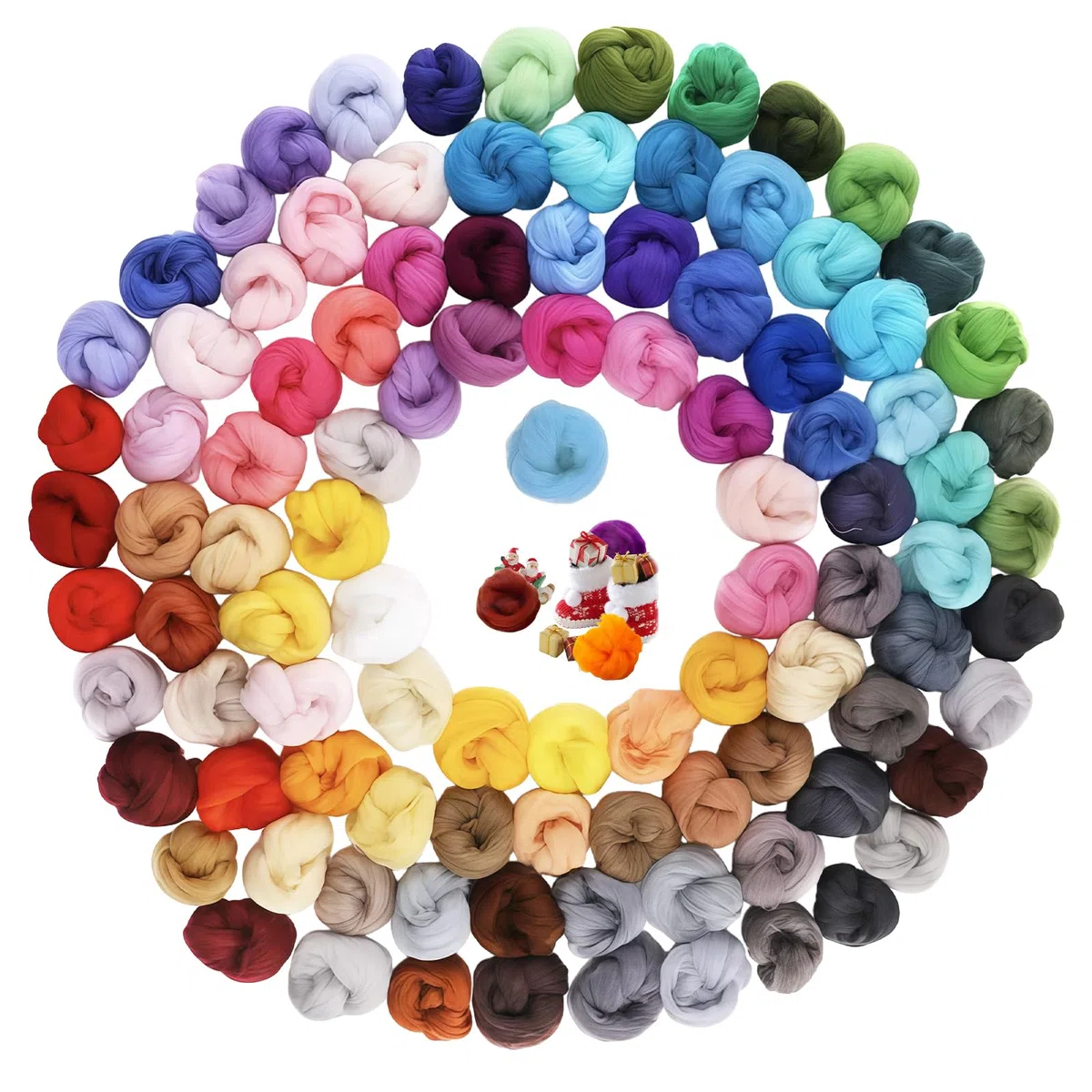 Juego de lana de fieltro de 100 colores: 300 g, lana de fieltro con fibras naturales para fieltro húmedo y seco, lana de cuento de hadas premium para fieltro, manualidades para amantes de la