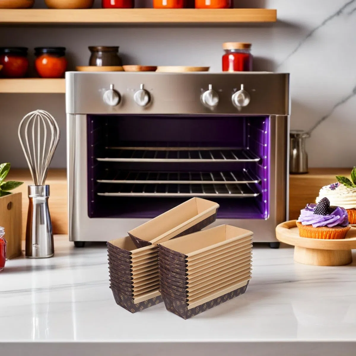 TOYANDONA 50 Unidades Moldes Rectangulares de Papel para Hornear Pan Pequeño, Antiadherentes y Resistentes Grasa, Ideales para Uso Casero y Repostería Artesanal