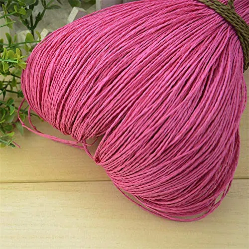 600 Metros/Rollo de Hilo de Paja de Rafia Natural para Tejido a Mano de Ganchillo, Sombrero de Verano, Bolso, cestas de cojín, Material de Tejer DIY
