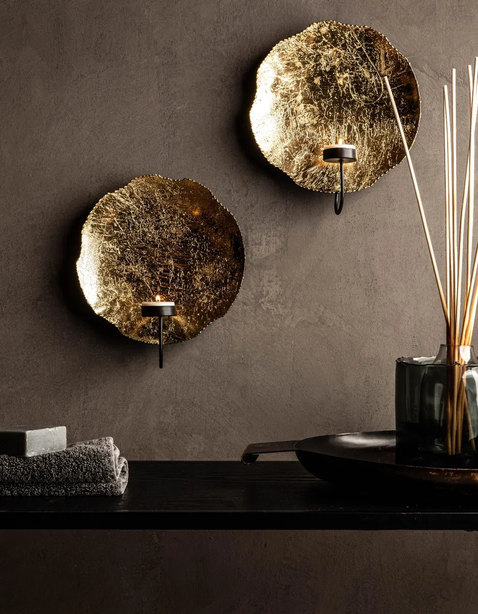 Vidi - Candelabro de pared hecho a mano dorado