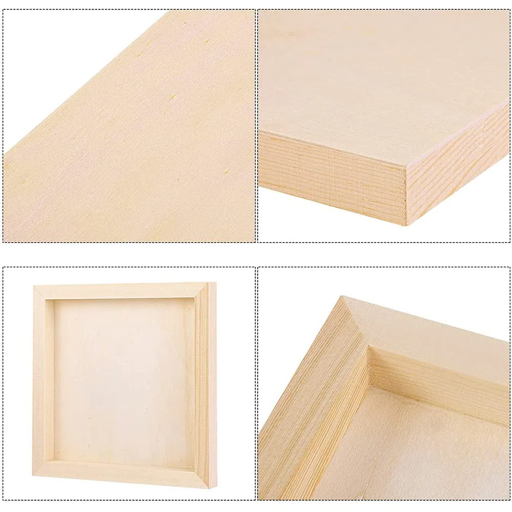 Paquete de 2 paneles de madera sin acabar, lienzos de madera para pintura, vertido, arte, uso con aceites acrílicos, 30 x 30 cm