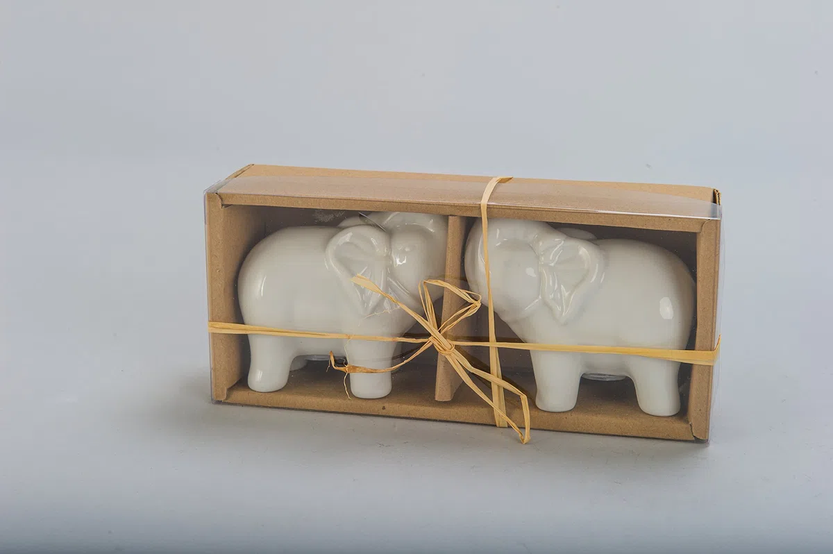 BIA Cordon Bleu - Salero y pimentero, diseño de elefante, color blanco