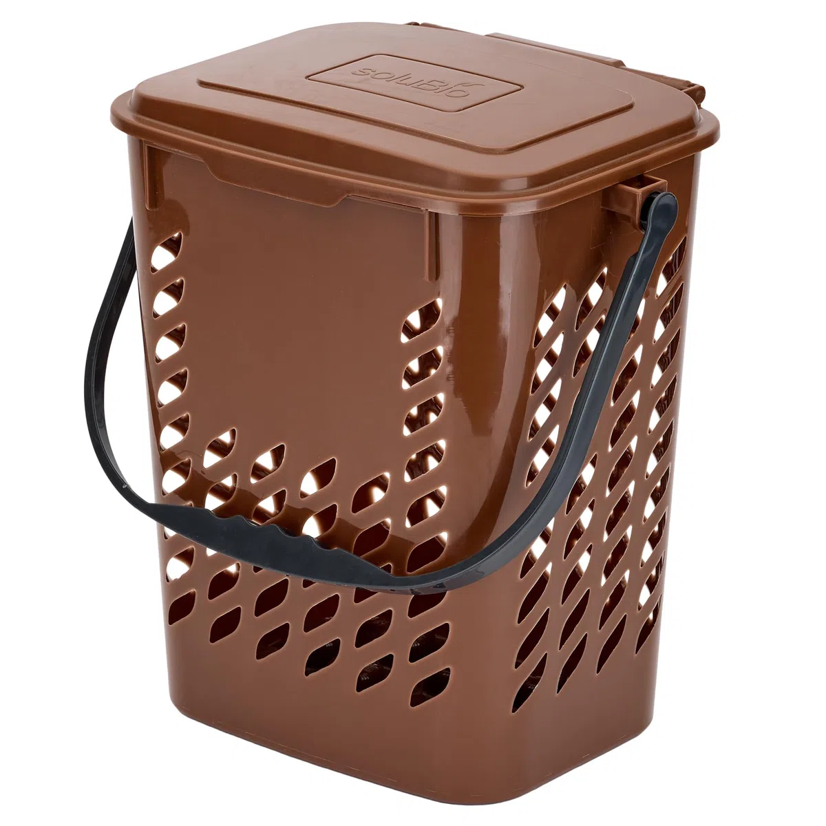 Papelera de Compost de Cocina 10L para residuos orgánicos – Bio-Seau aireado antiolores, con Tapa para recolección de residuos orgánicos, Color marrón