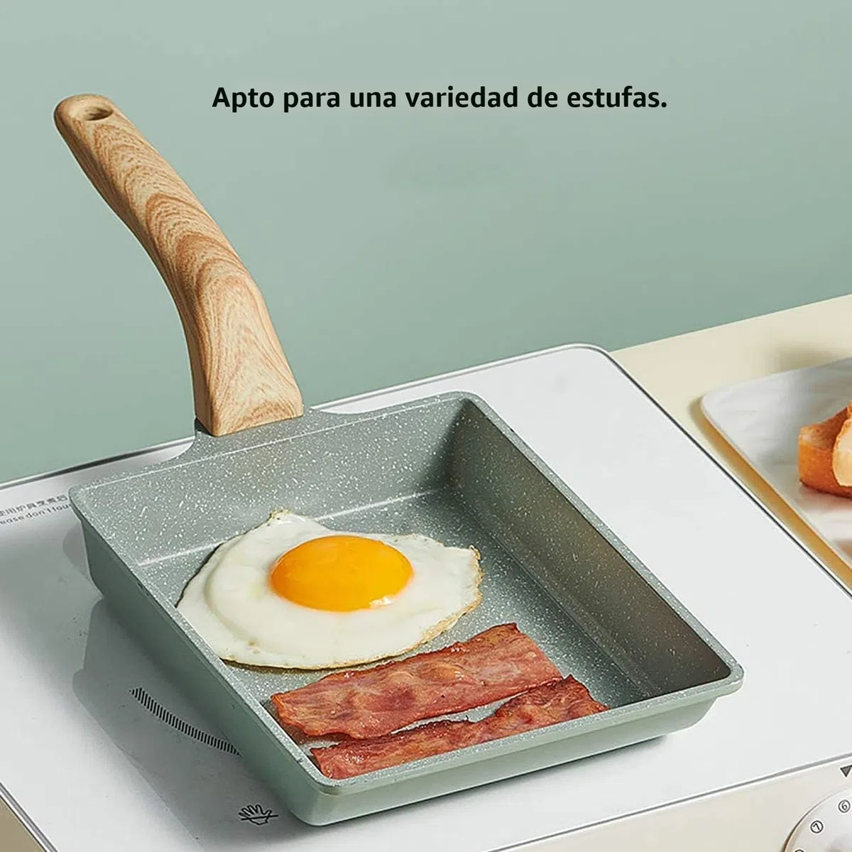 RYITGO Tamagoyaki - Sartén para tortillas japonesas con espátula de silicona y cepillo/revestimiento antiadherente (libre de PFOA)