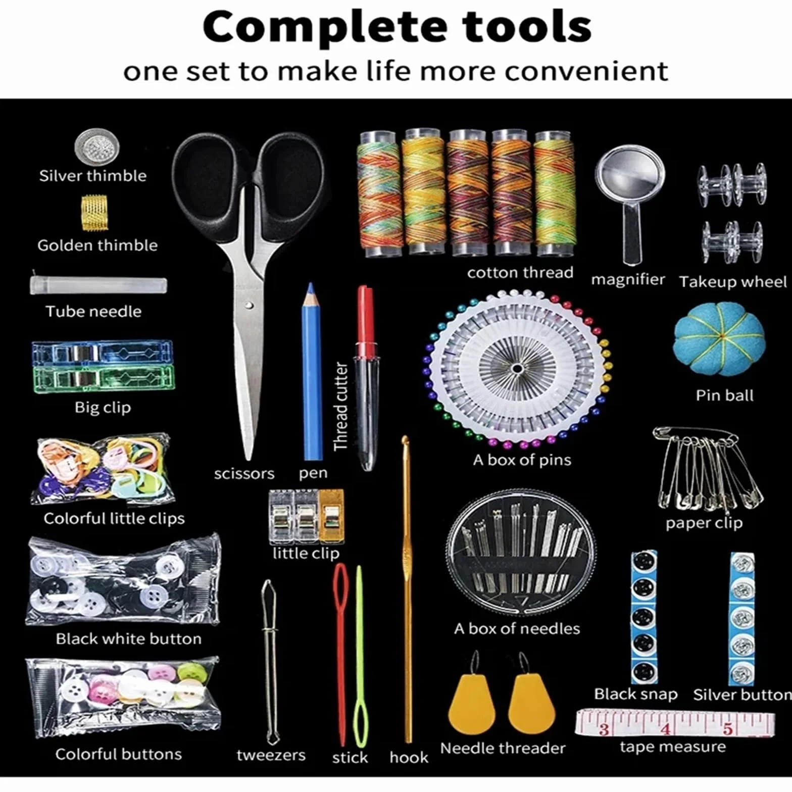 Juego de caja costura multifuncional for bricolaje, portátil, for coser a mano, herramientas bordado, accesorios for el hogar Kit de costura de viaje(304Pcs)