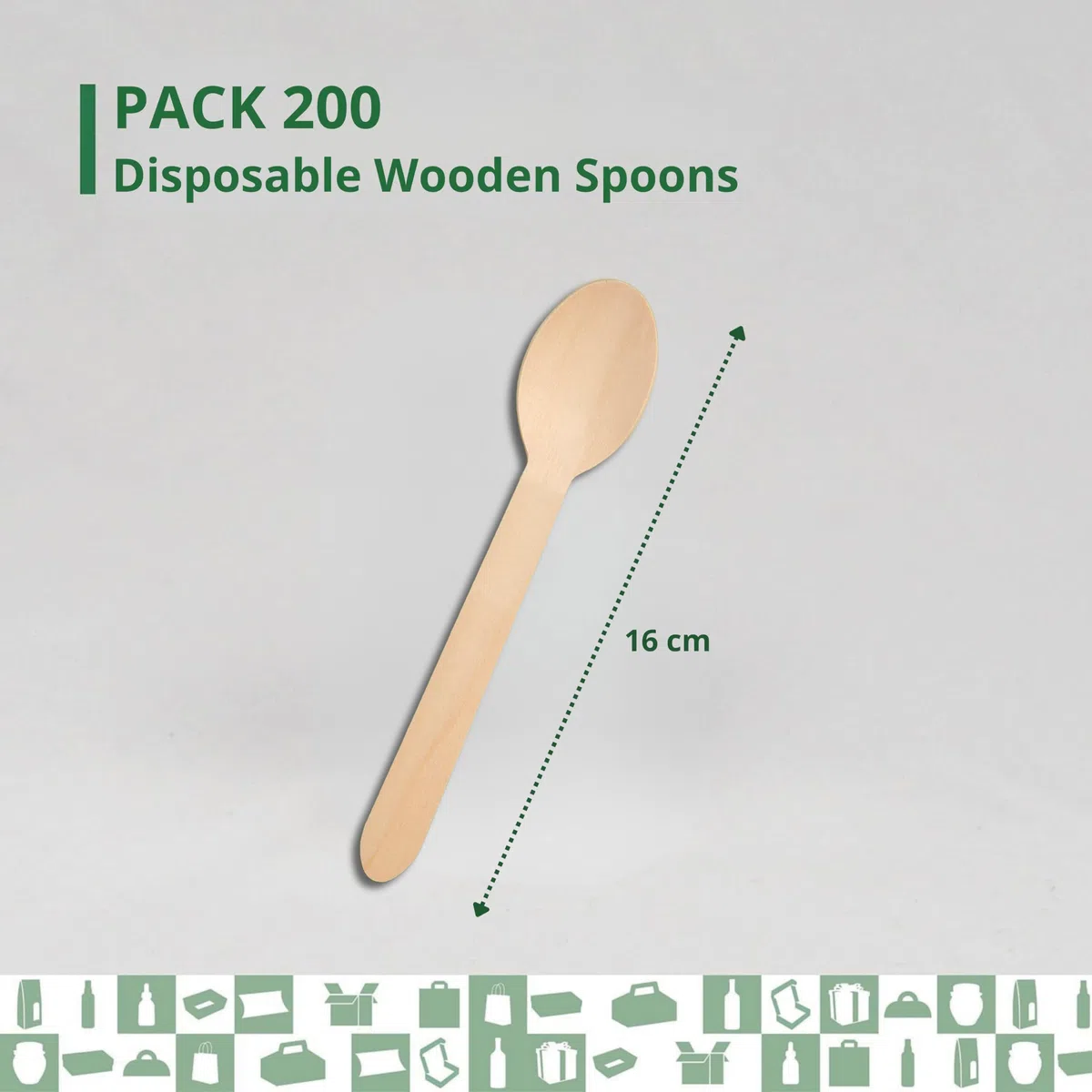 Juego de 200 cucharas desechables de madera, cubiertos desechables, ideales para picnics y eventos