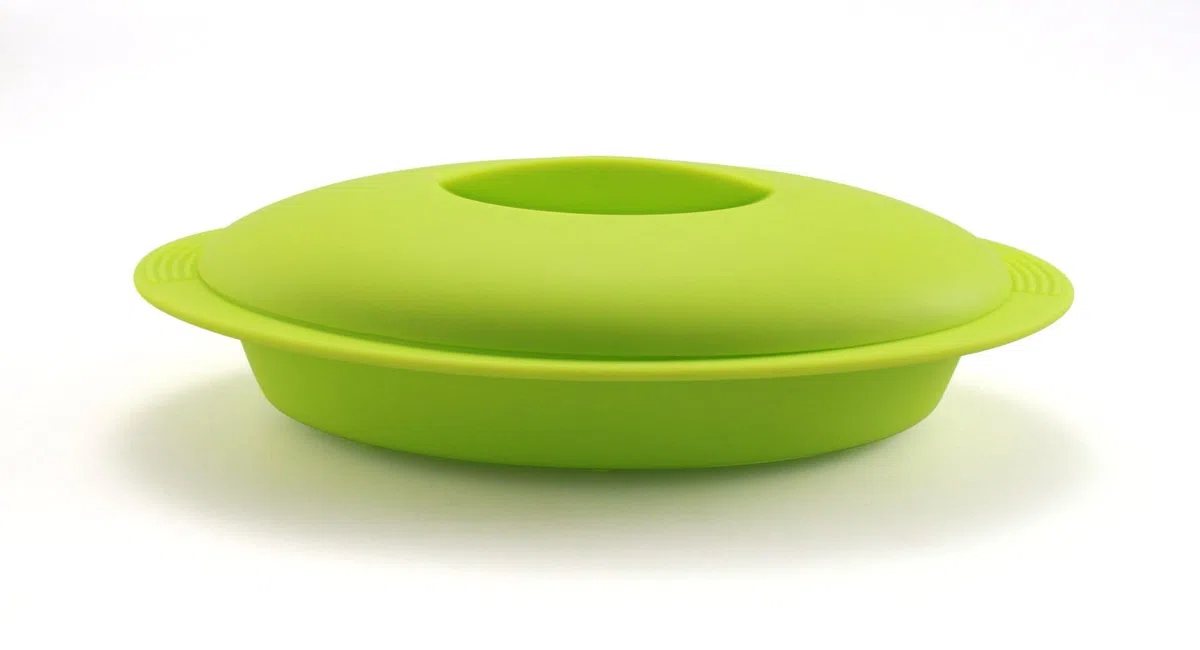 Estuche de vapor para microondas, horno o freidora de aire en silicona (1 pieza) Sivita, 28 cm, verde