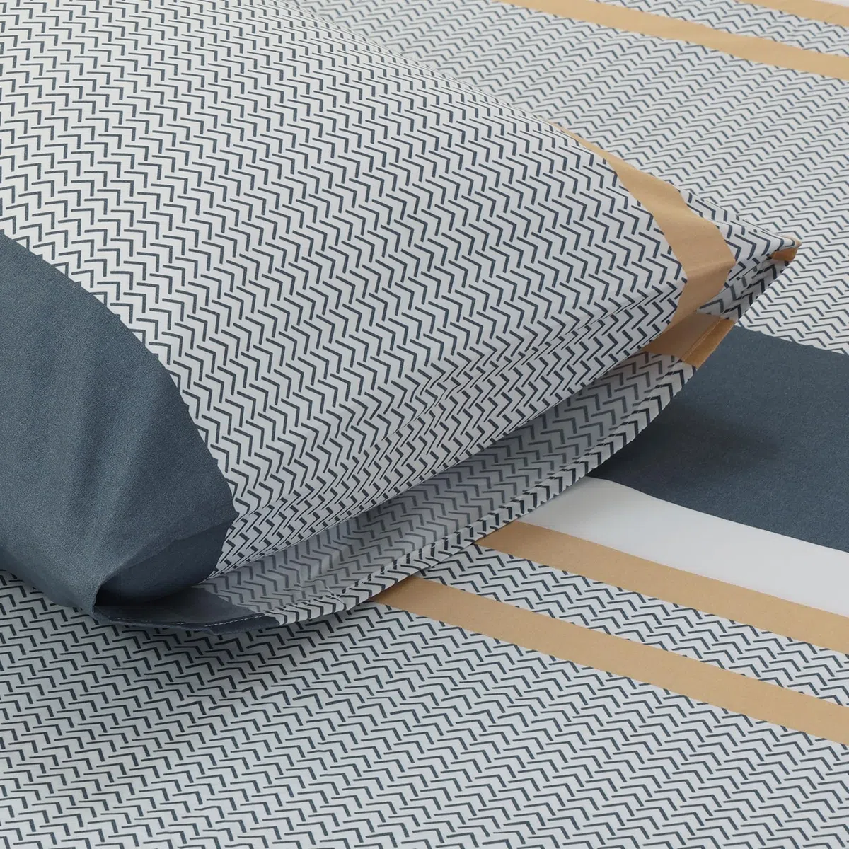 HOMEYA Juego de Funda Nórdica Cama135 de 3 Piezas, Funda Edredón 220x220cm + 2 Almohadas 50x75cm, Poliéster Estampado Moderno, Sin Bajera