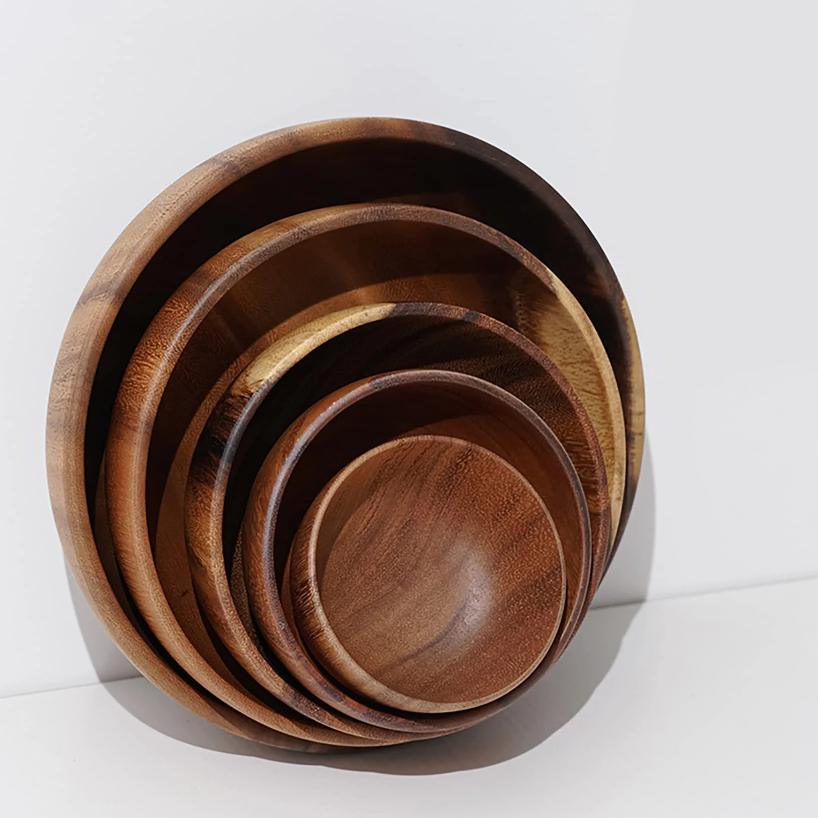 Ensaladera de madera de gran tamaño (26 cm x 7,5 cm), con juego de cuchara y tenedor de madera (26 cm x 6,8 cm), cuenco de madera de acacia, cuencos grandes de madera para servir