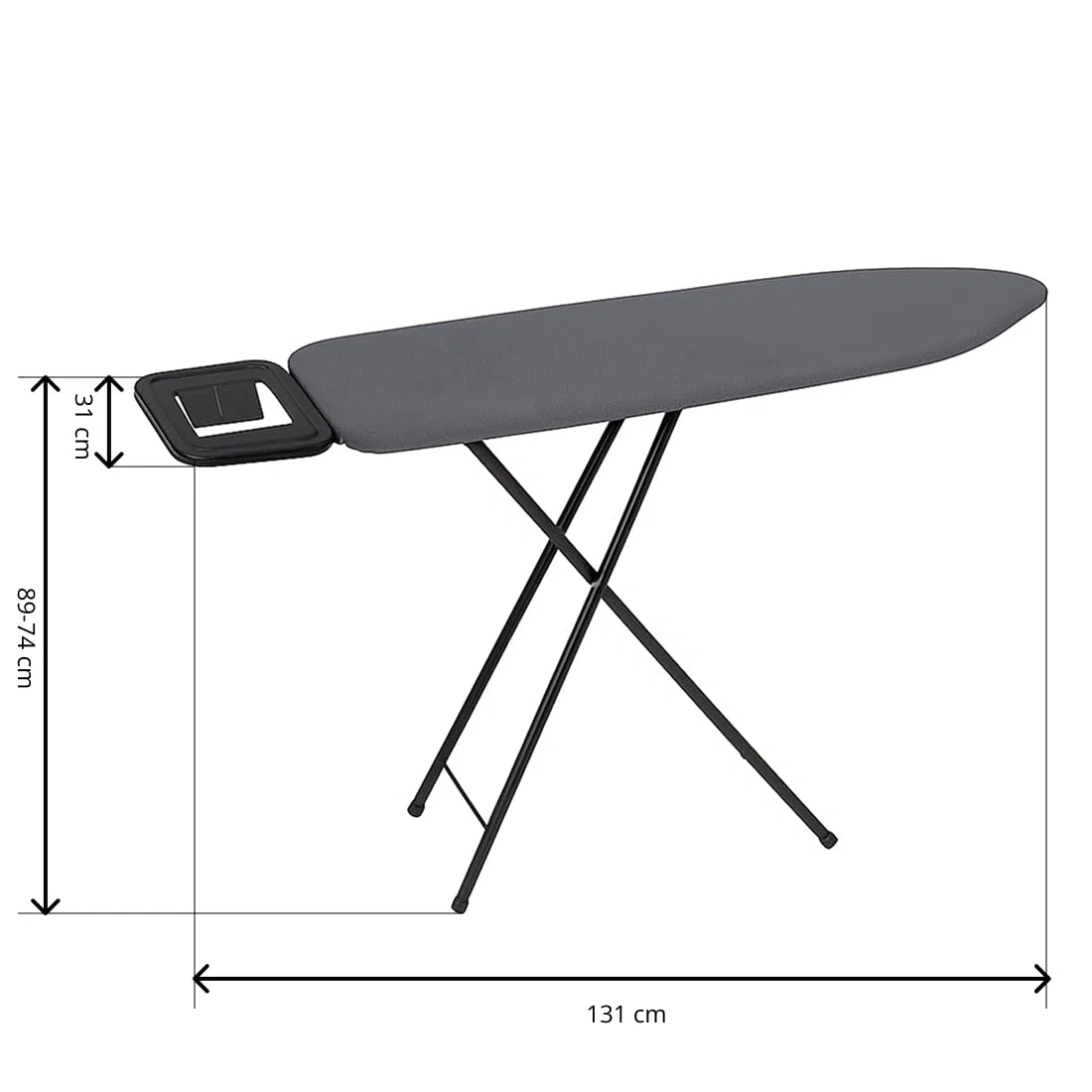 Acomoda Textil - Tabla de Planchar con Funda 100% Algodón 131X37 cm Plegable, Resistente y Ergonómica. Soporte para Planchar Altura Ajustable y Antideslizante de Fácil Almacenaje