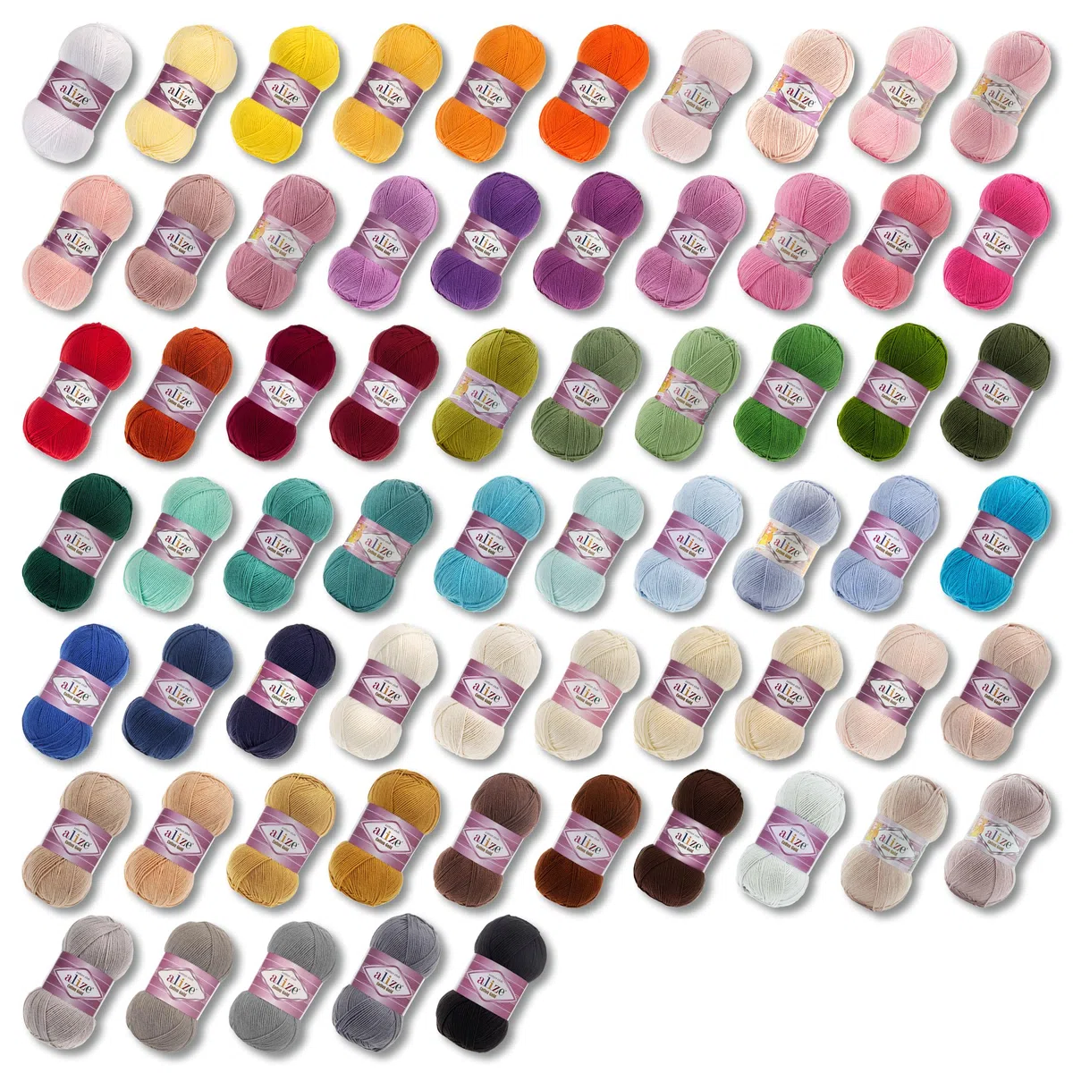 Frida's Wollhaus Alize 100 g Cotton Gold Lana Lana de Verano Hilo Algodón Amigurumi 65 Colores (216 | Amarillo)