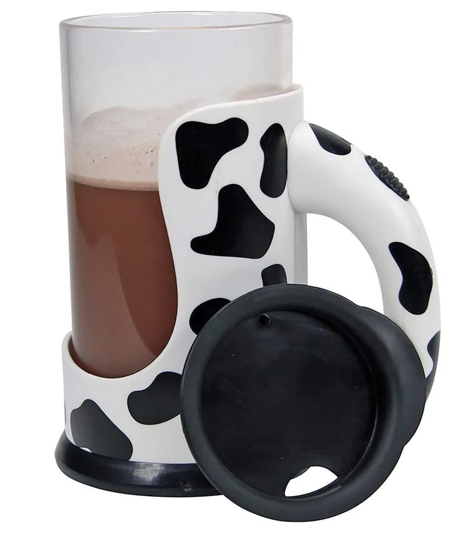 Zing Moo Mixer - Mezclador de leche de chocolate a batería - Taza de agitación automática, 16 onzas