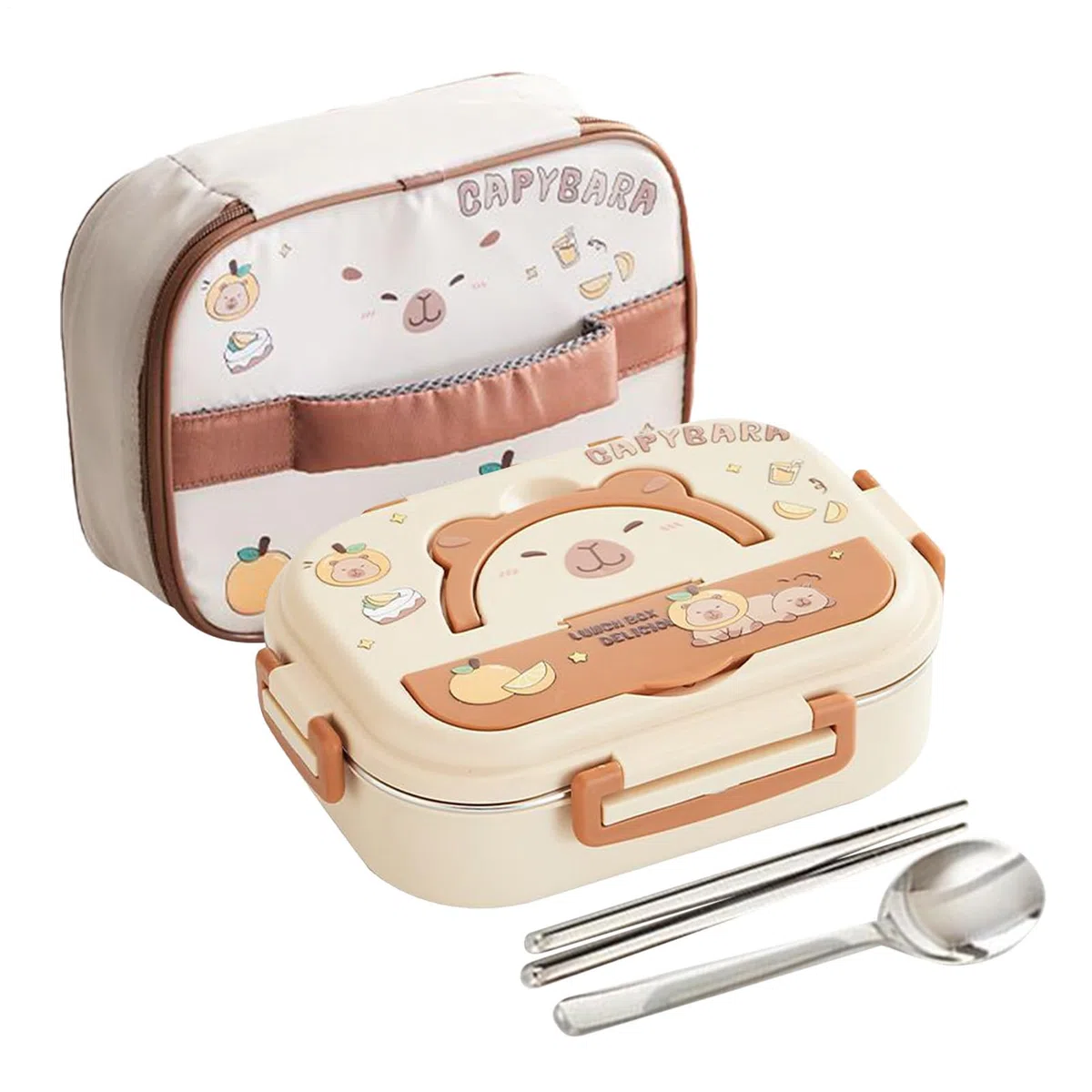 Fiambrera de acero inoxidable para niños, 3 compartimentos, cajas de almacenamiento de acero inoxidable para alimentos, fiambrera para niños pequeños, para oficina, pícnic, escuela, viajes al