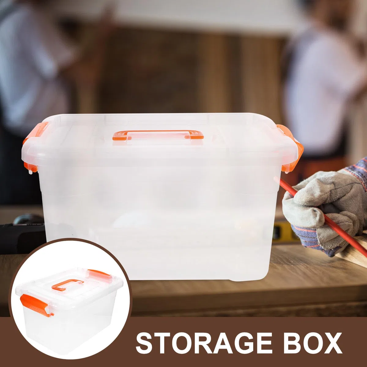 6 Cajas de Almacenaje Transparentes para Organizar Ropa y Hogar Tapa y Asa de 3l Contenedores Portátiles de Plástico Pp y Abs