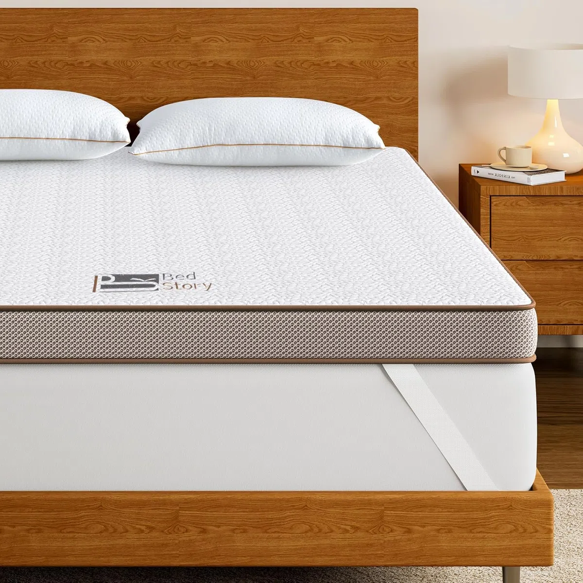 BedStory Tope de colchón de 160 x 200, 7,5 cm de altura, gel viscoso con funda lavable, transpirable y cómodo, H2/H3 de espuma viscoelástica para cama con somier y camas incómodas sofá cama