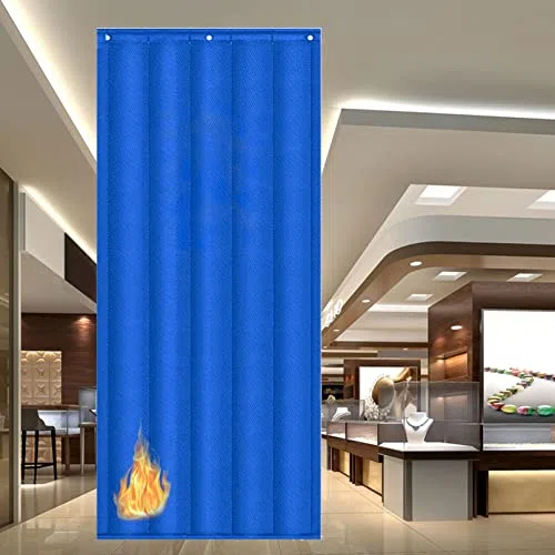Cortina ignífuga para puerta, resistente al fuego, con aislamiento térmico, insonorizada, para hogar, oficina, hotel, escuela, cine y garaje, panel de privacidad duradero de bajo consumo