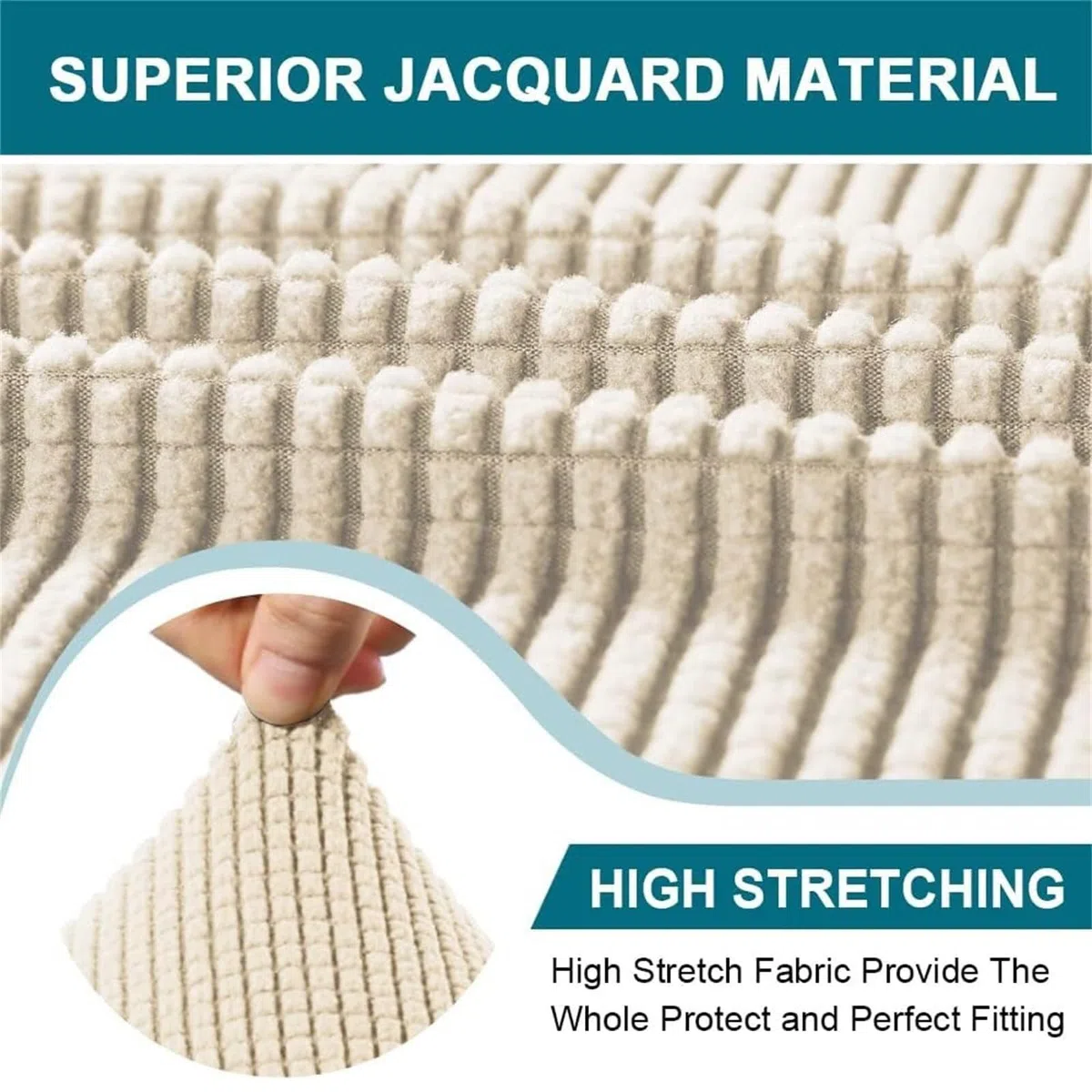 Fundas de sofá elásticas con Fundas de cojín separadas en Forma de T. Funda de sofá Lavable de Repuesto for Funda de sofá Jacquard con Base elástica.(Natura,Grande divanetto)