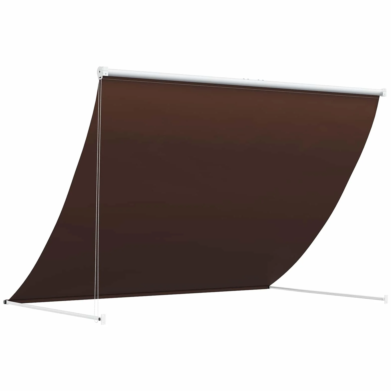 Toldo Marrón 400 x 150 cm | Altura y ángulo ajustables, poliéster 180 g/m2 con revestimiento de PU, marco de acero, impermeable