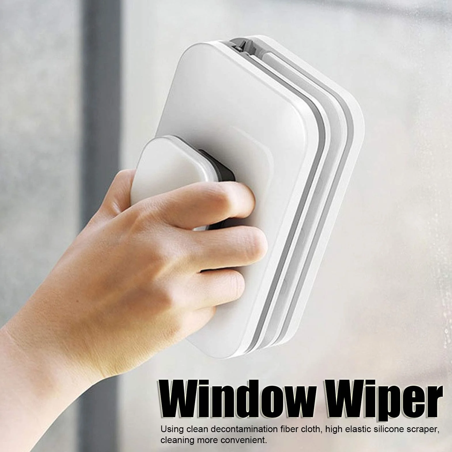 BuyWeek Limpiador de Cristales Magnetico Limpiador de Ventanas, 15 x 10 cm de Doble Cara para Uso Doméstico