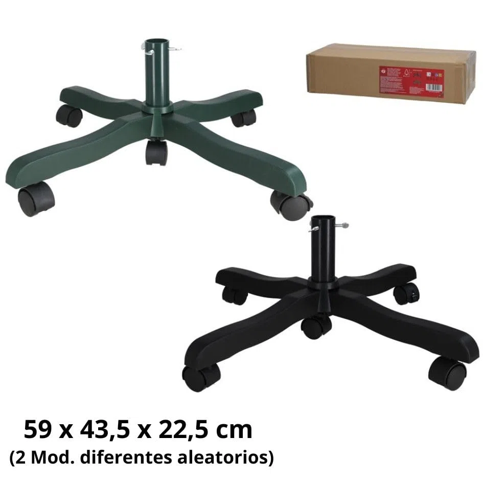 Gerimport Base para Árbol de Navidad con Ruedas 59x43,5x22,5 cm (2 Surtidos)