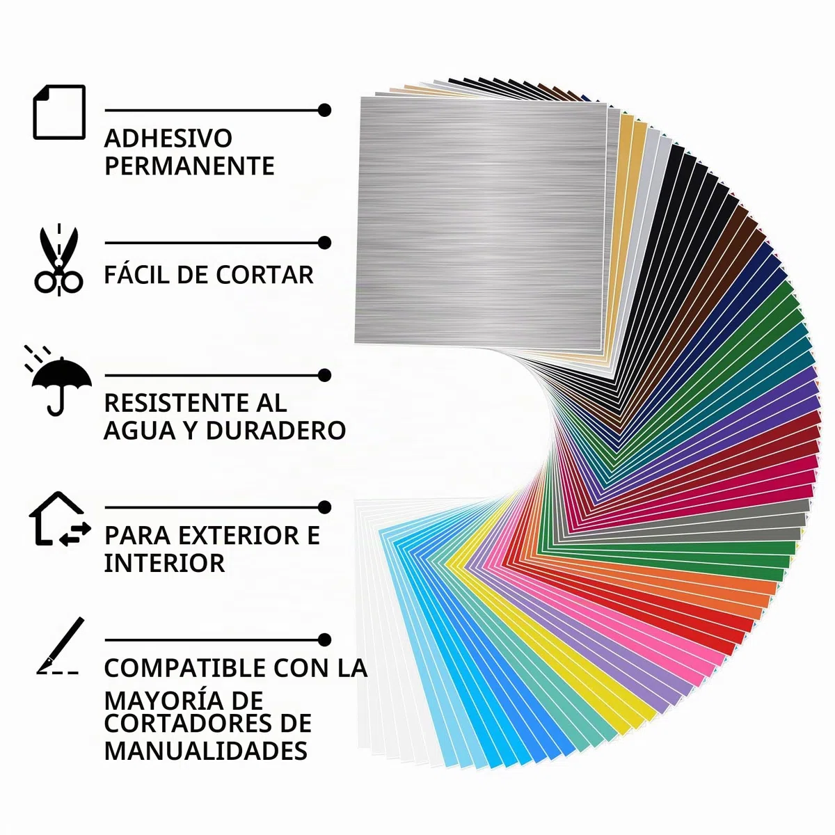 iImagine Vinilo 72 Unidades, 30,48 x 30,48 cm, Láminas de Vinilo Adhesivas para Máquinas de Corte, para Tazas y Ventanas de Coche