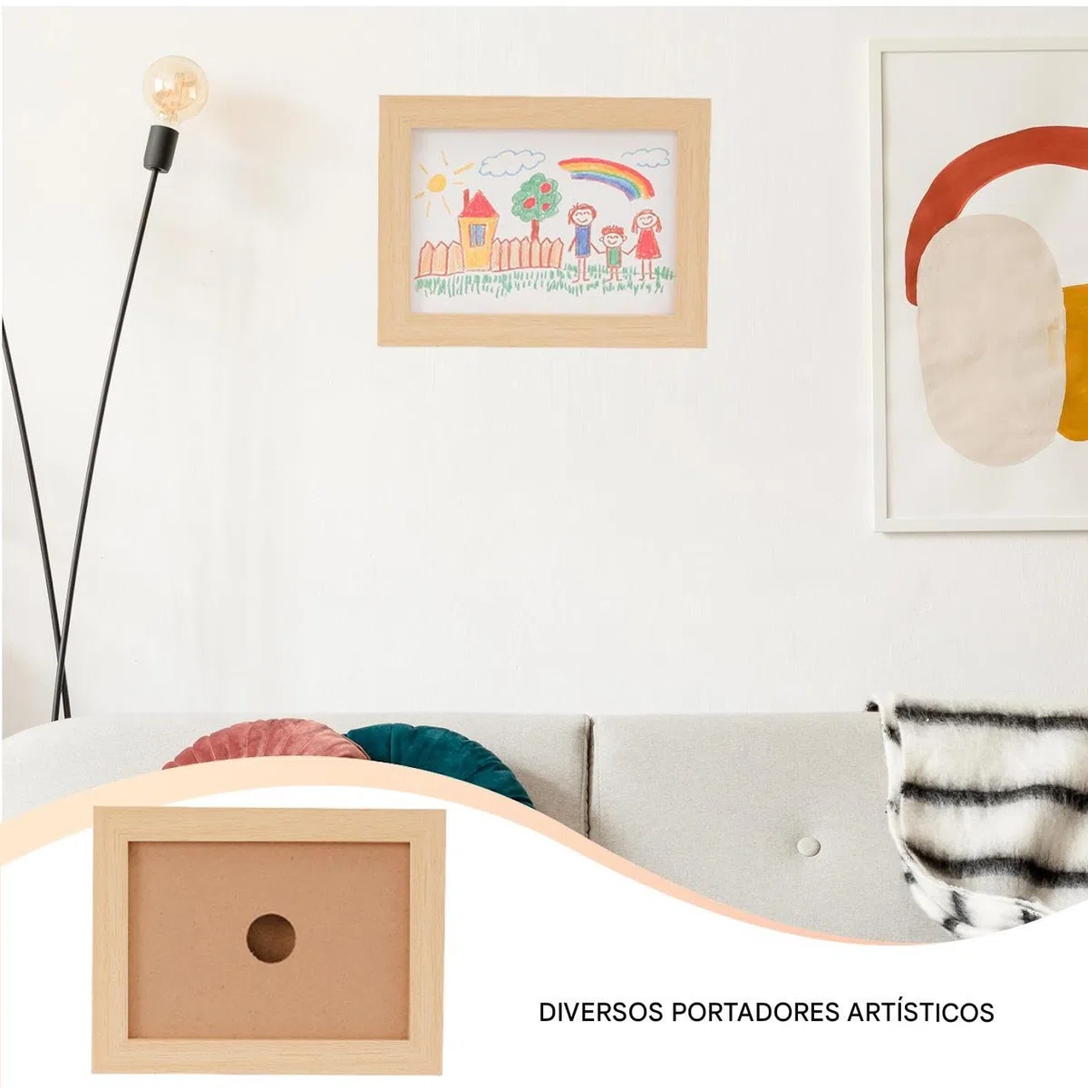 Marcos para Obras De Arte Infantil | Marcos Intercambiables para Dibujos Infantiles | Organizador De Manualidades con Gran Capacidad, Caja Abierta para 50 Hojas, Almacenaje para Pinturas