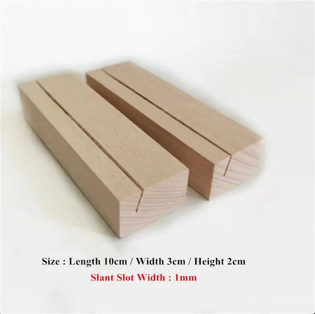 20 soportes de madera para tarjetas de lugar de madera, soporte para números de mesa, soporte para letreros, nombre para mesa de boda, número de nombre, imágenes (ranura inclinada de 1 mm)