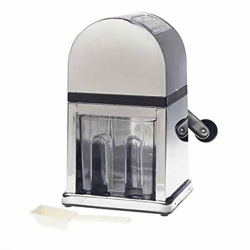 KATSU Picadora de Hielo Manual con Bandeja de Hielo y Cuchara para Cócteles y Batidos, Acero Inoxidable 769008