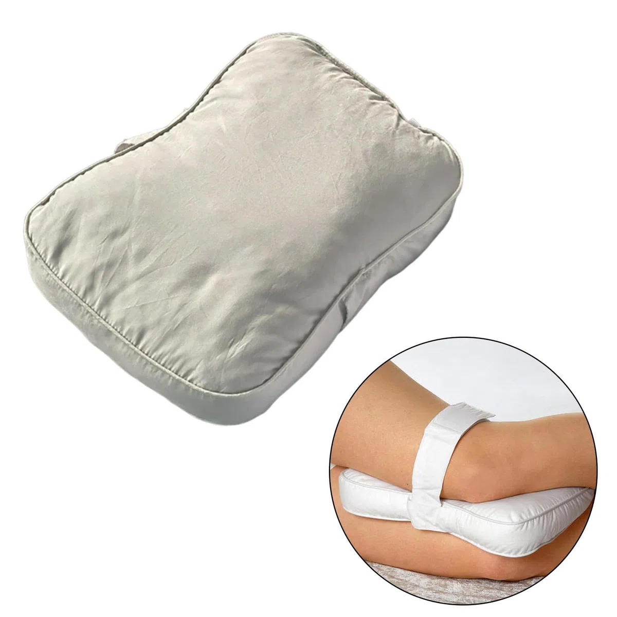 Milageto Almohada para debajo de las rodillas, cojín de apoyo para las piernas, almohadilla versátil para dormir, cojín para las rodillas para, Gris