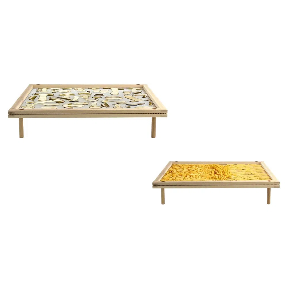 Secador de alimentos apilable con red de madera, estantes de secado de pasta, hierbas, multiusos, soporte para secadora de alimentos de 2 niveles