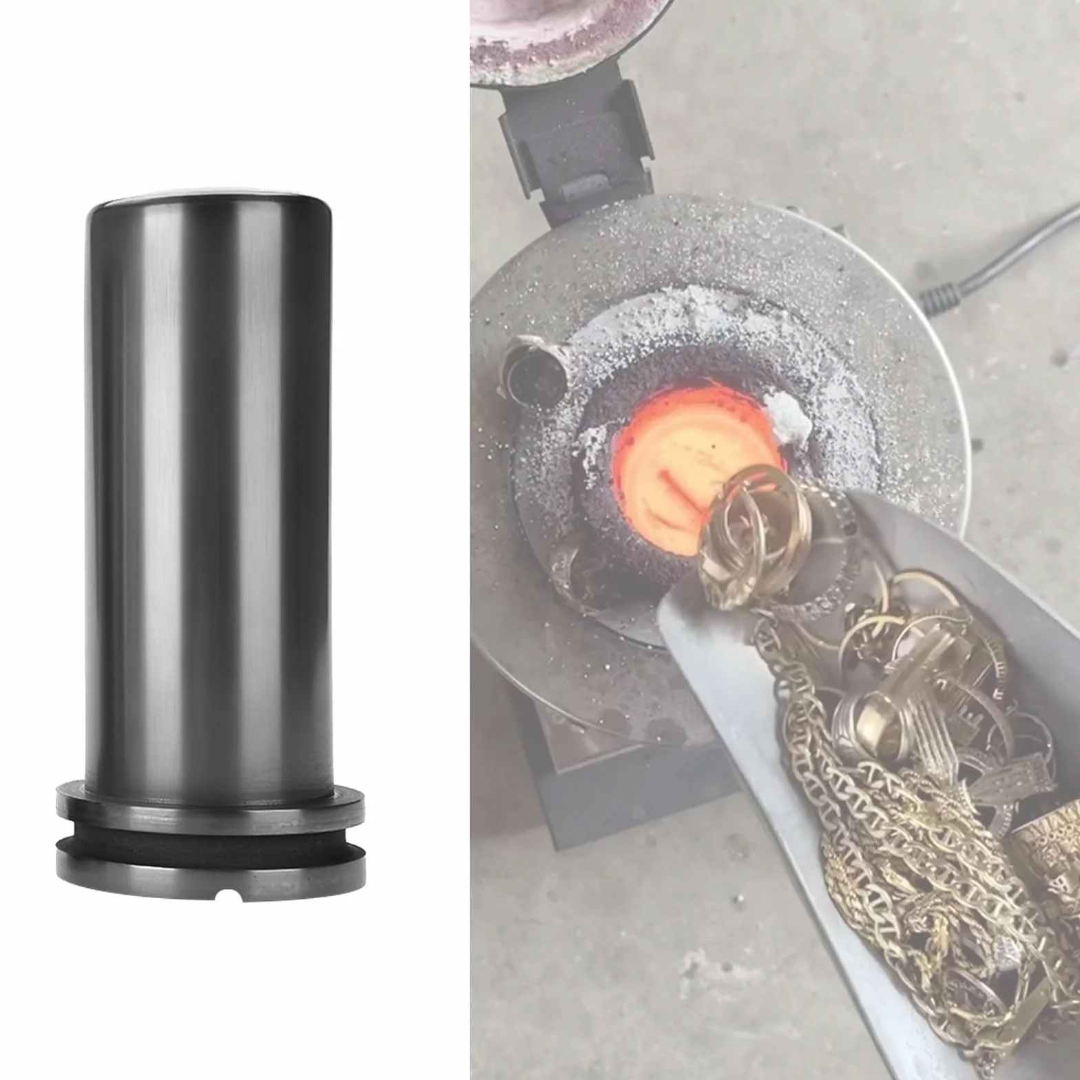 Crisol de grafito de 1 kg, 2 kg, 3 kg, molde de lingote de fusión para oro, plata, latón, aluminio, hornos de fundición de joyas, herramienta de fundición de oro eléctrico