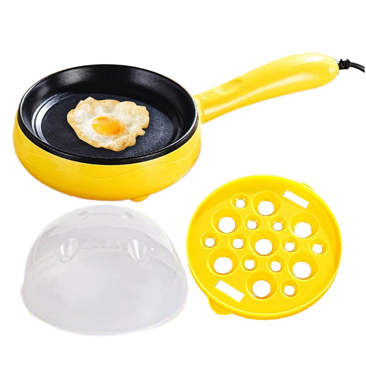 Sartén Eléctrica, Vaporera Eléctrica De Huevos, Resistente Al Calor Portátil Para Cocina Cocina Cena Carne Aperitivos Tortitas Desayuno