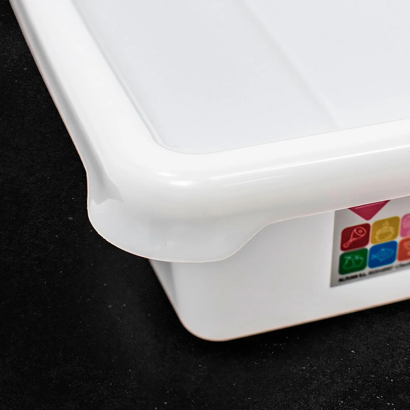 Tradineur - Pack de 6 bandejas frigoríficas de Almacenamiento con Tapa, N.º 5 - HG, plástico, Reutilizables, Guardar Alimentos, Fabricadas en España (Blanco - 8 litros - 43,6 x 32,6 x 8 cm)
