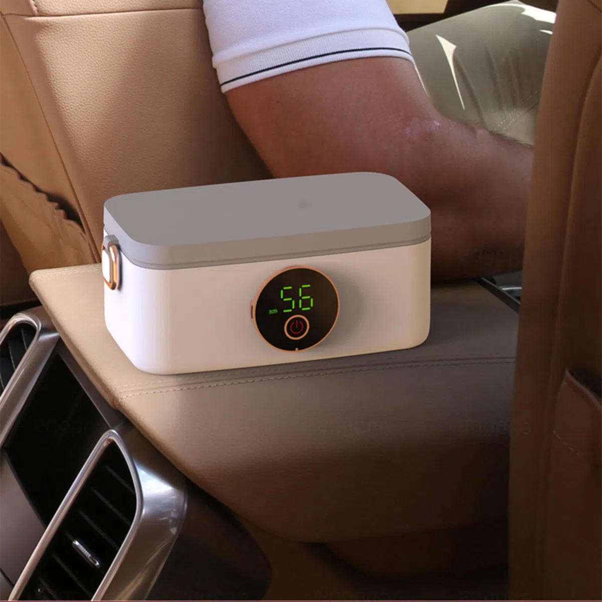Fiambrera Electrica 24v Camion Recargable E Inalámbrico, Loncheras Electricas Portátil Y con Batería De 16000 mAh, Fiambrera Acero Inoxidable