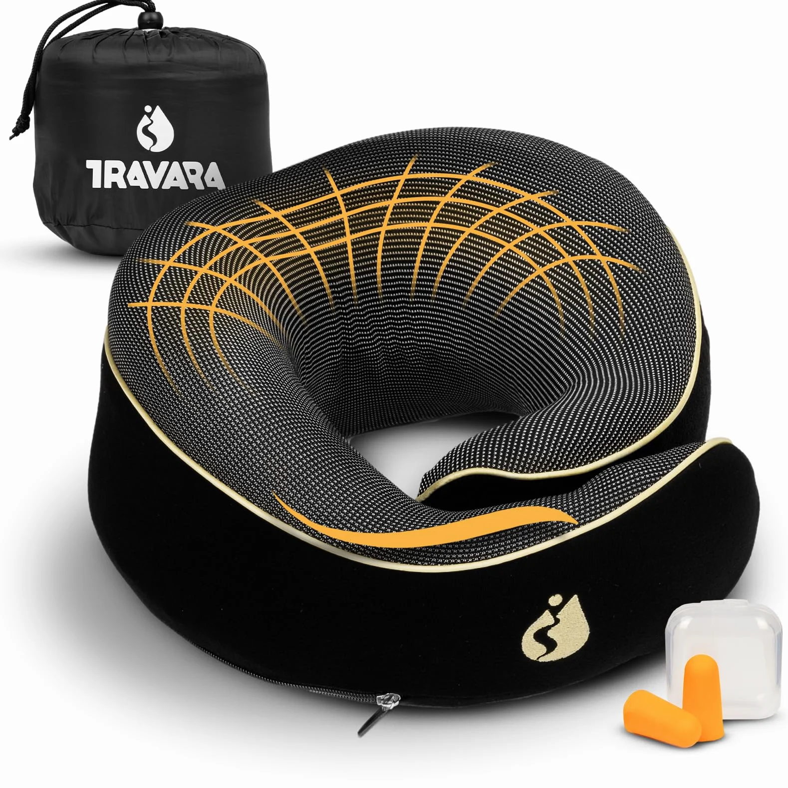 Almohada de Viaje The Wrapper– Cojín Cervical Ergonómico de Memory Foam – Almohada Avión Compacta y Cómoda – Almohada de Viaje para Avión, Tren y Coche