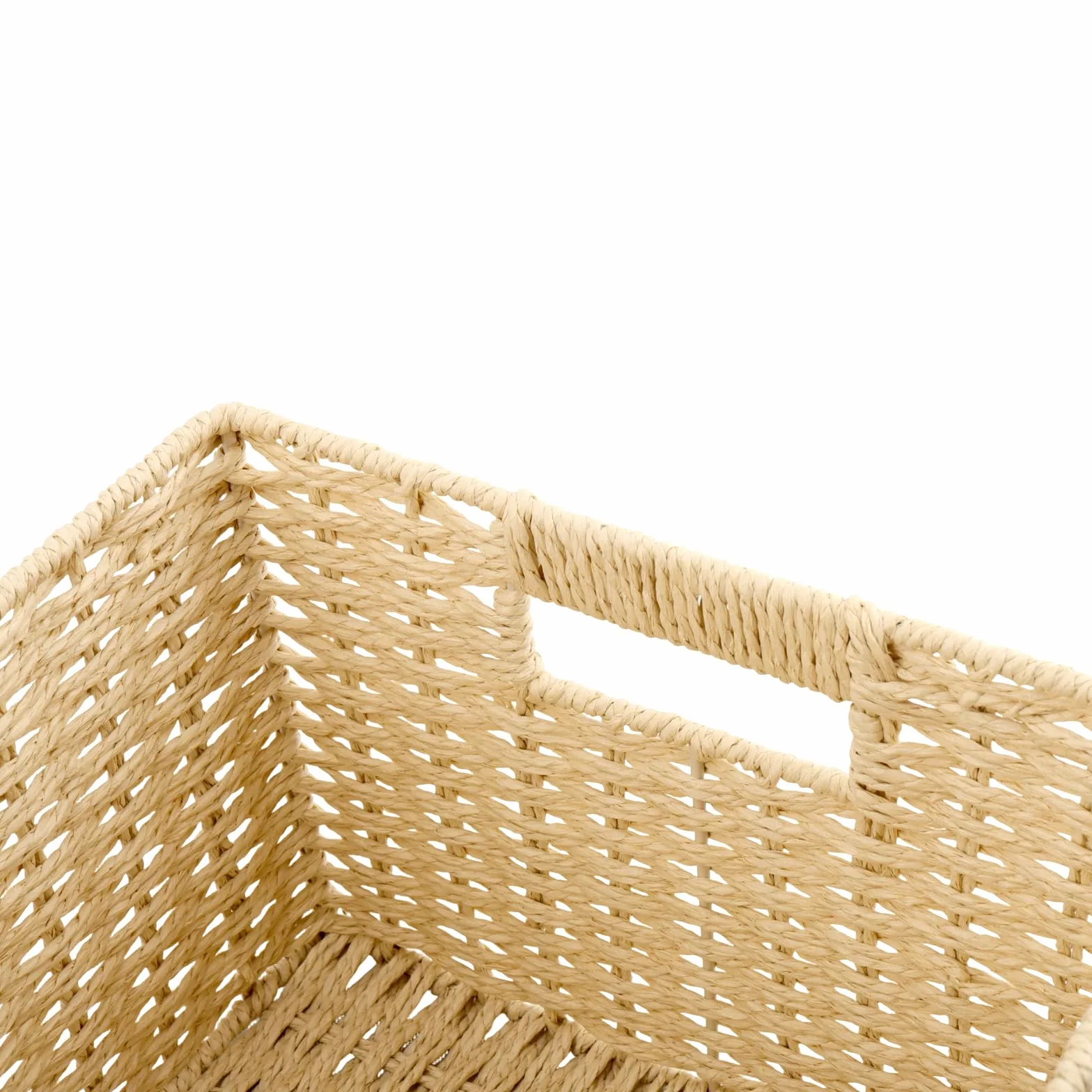 Juego de 2 Cestas de Almacenamiento de Ratán Trenzadas Apilables - Rectangulares para Baño Dormitorio Cocina - 35x25x18cm y 31x21x15cm
