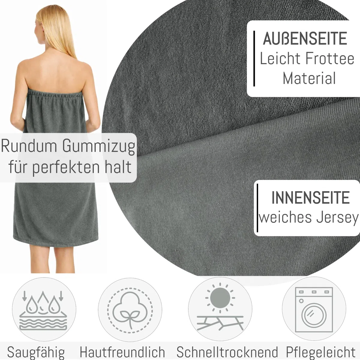 Toalla de Sauna Ligera de Rizo para Mujer, Toalla de Sauna de Algodón con Goma Elástica y Botón, Vestido de Sauna, Falda Escocesa